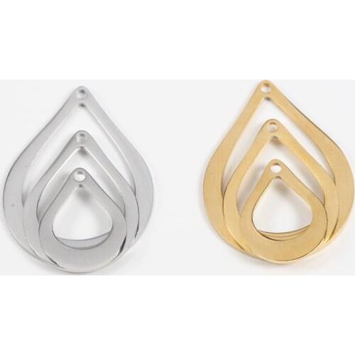 Floating Drop Pendant Charms Stainless Steel Mirror Polished Necklace Charms For Jewelry Making Wholesale Charm 20pcs/lot