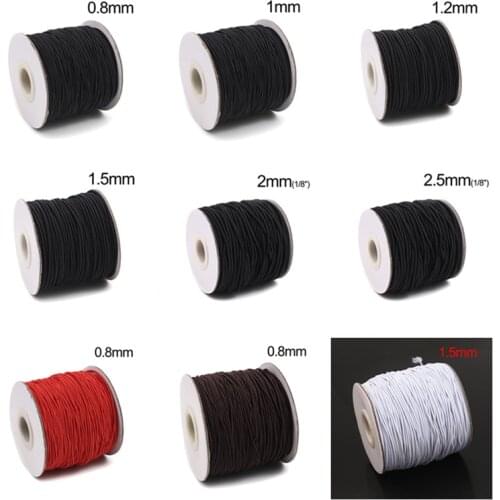Polyamide Nylon Jewelry Thread Cord Buddha Prayer Beads Colorful Elastic 0.8mm/1mm/1.2mm/1.5mm/2mm/2.5mm, 1Roll (Approx 28-100M)