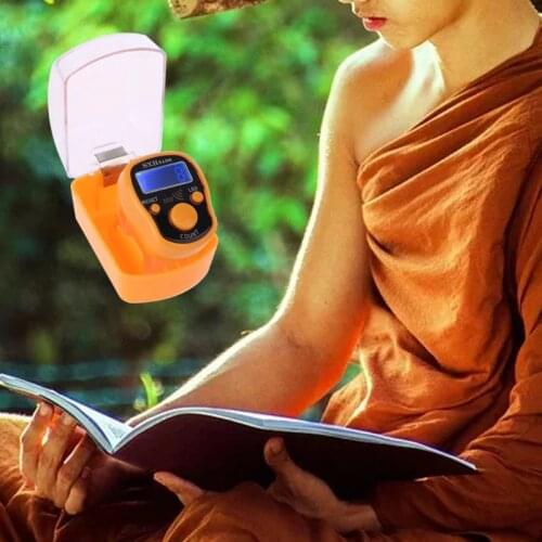 Portable Wrist Digital Electronic Counter with LED Light and Sound Manual Reset Decompression Relaxation Finger Tool for Meditat