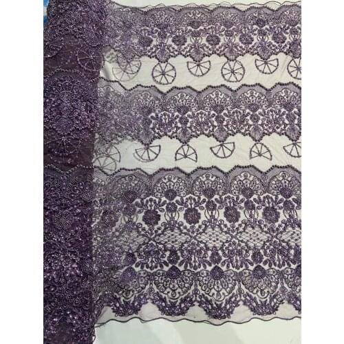 Latest Nigerian Laces Fabrics With beads J-2686815 High Quality Tulle African Laces Fabric Wedding French Tulle Lace