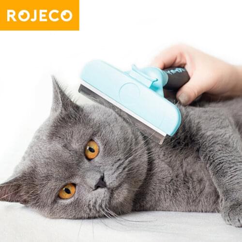ROJECO Dog Hair Remover Brush Pet Dog Grooming Tools Detachable Dog Comb For Cats Animal Pet Hair Removal Cleaning Trimming Comb
