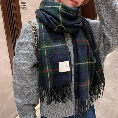 Plaid Winter Scarf Women neck head Scarves Fashion Casual Scarfs Cashmere ladies shawls and wraps Bufandas Hombre