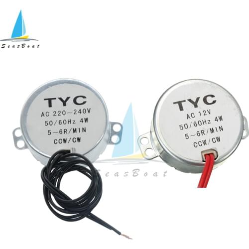AC 240V 220V 12V 50/60Hz 4W Synchronous Motor 5-6RPM Robust Torque CCW/CW TYC-50 for Warm Air Blower