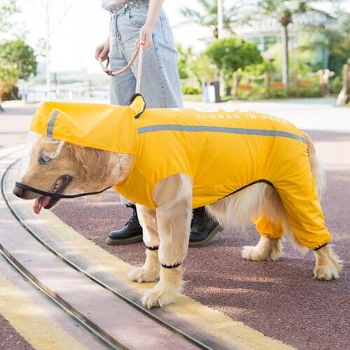 Pet reflective super waterproof hooded raincoat Wear-resistant Not deformed Pet poncho3xl-7XL for Medium large dogs Golden retr