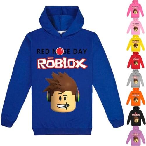 Hot ROBLOX Spring Autumn Casual Hoodies Sweatshirts Kids Boys Girls Solid Color Hoodies Sweatshirt Tops for Birthday Gift