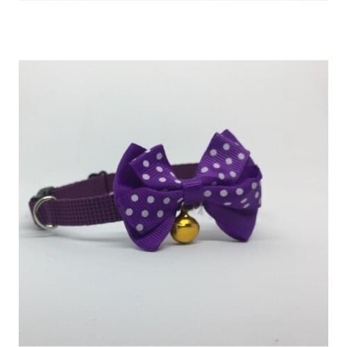 Papyonlu Cat Neck Collar Purple Polka Dot Special pattern fabric made klipse having papyonlu adjustable and zilli