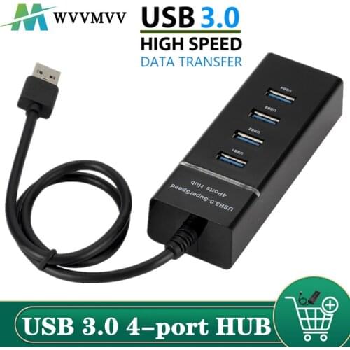 WVVMVV 4 Ports USB 2.0 3.0 HUB Splitter High Speed HUB High-Speed Multi Expansion For Desktop PC Laptop Adapter USB 3.0 HUB