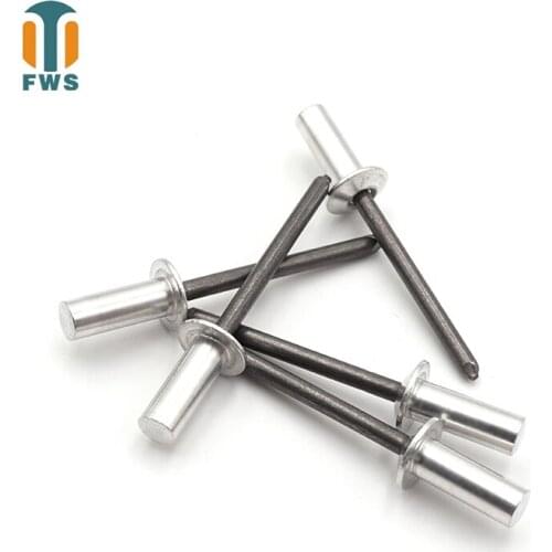 20 PCS M5 8-28mm DIN EN ISO 15973 GB /T 12615.1 Aluminum Steel Closed End Blind Rivets With Break Pull Mandrel Protruding Head