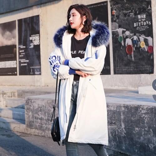 2019 Limited Polyester Zipper Wide-waisted Full New Jackets Woman Korean Long Fund Fashion Easy Cotton Bread Serve Loose Coat