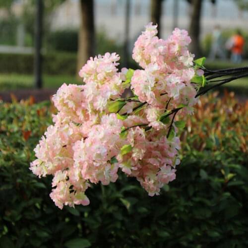 100cm Silk Hydrangea White Branch Drifting Snow Gypsophila Artificial Flowers Cherry Blossoms Wedding Arch Decorate Fake Flower