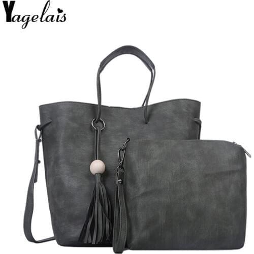 2pcs/set PU Leather handbags Composite Messenger Women Large Capacity Totes Shoulder Bags Clutch Card Bags Dropshipping