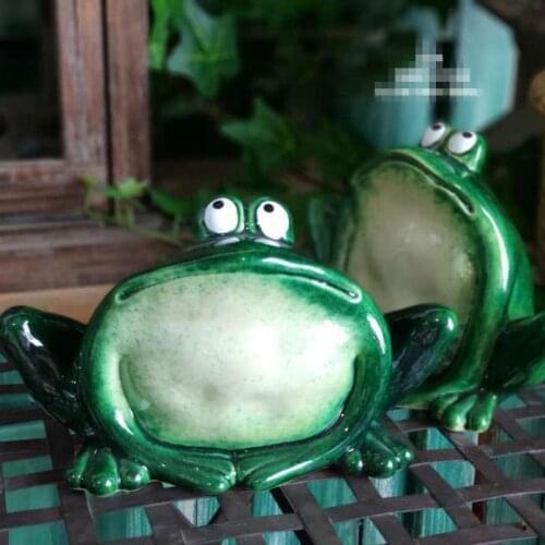 2Pcs/pair Country pastoral ceramic animals frog garden ornaments garden decorations water features