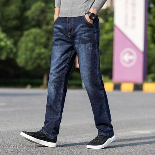 2021 Autumn and Winter New Brand Straight Loose Denim Jeans Classic Style Embroidery High Quality Young Mens Fashion Jeans