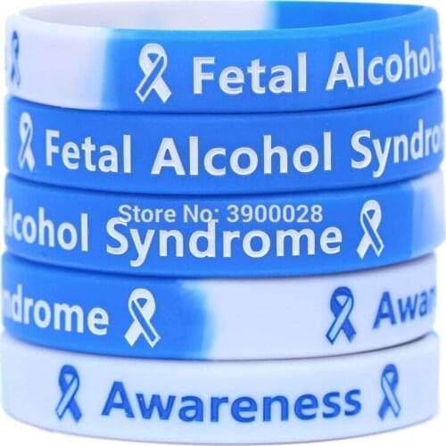 300pcs Fetal Alcohol Syndrome Awareness Silicone Wristband Bracelet Free Shipping By DHL