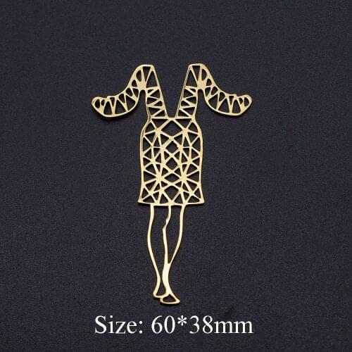 3pcs/lot Unique Dress 316L Stainless Steel DIY Connector Charms Wholesale For Necklaces Making Never Tarnish