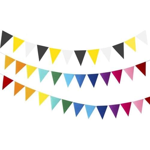 4M 12pcs Pennant Flag Color Banners Birthday Wedding Holiday Party Supplies Adult Kids Garland Bunting Decoration Baby Shower
