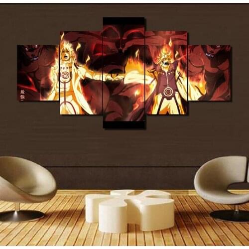 5 Pcs Canvas Wall Art Ninja Anime Poster Print Painting Living Room Decoration Home Decor Pictures