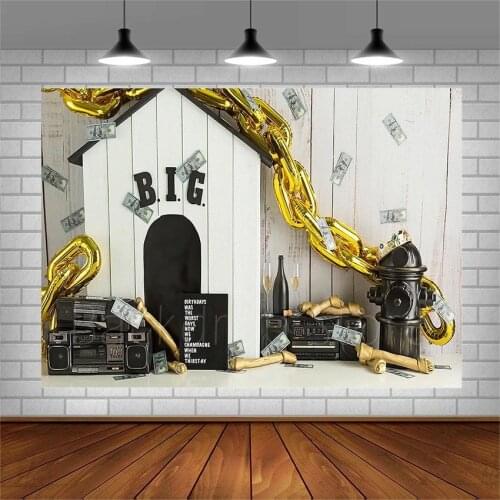 Avezano Backdrops Birthday Party Banner Luxurious Money Gold Chain Champagne Photography Backgrounds For Photo Studio Photozone