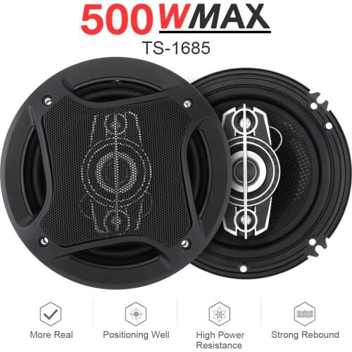 2pcs 6 Inch 16cm 500W Car Coaxial Speaker Auto Audio Music Stereo Full Range Frequency Hifi Non-destructive Installation for Car