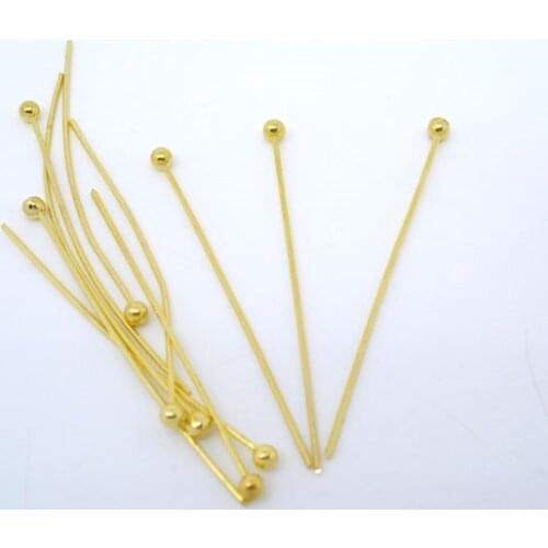 DoreenBeads 500PCs gold color Ball Head Pins 0.5x30mm(24 gauge) (B04368)
