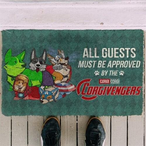 This House Protected By Corgi Doormat 3D Printed Doormat Non Slip Door Floor Mats Decor Porch Doormat