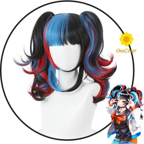 Fate Grand Order Fairouz Ai Long Cosplay Wig Colorful Hair FGO +Free Wig Cap Synthetic Hair Halloween Party Props Girls Women