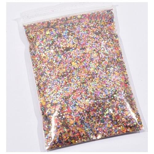 50G Holographic Mixed Hexagon Shape Chunky Nail Glitter chameleon Sequins Laser Sparkly Flakes Manicure Nails Art Decoration