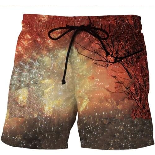Hot New 2017 Trees Print Mens Boys Summer Running Shorts S To 6xL Striped Print Red Boys Sports Shorts