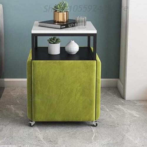 Customized Small Apartment Sofa With A Few Corners, Movable Small Square Table, Multi-function Side Cabinet, Small Coffee Table