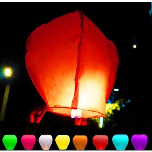 10Pcs DIY Chinese Paper Fly Candle Lamps Wishing Light Christmas Party Festival Decoration Sky Flying Wishing Lanterns