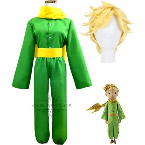 Anime Cartoon Movie The Little Prince Cosplay Costume Adult Men Women Kids Green Suit Halloween Christmas Party Suit