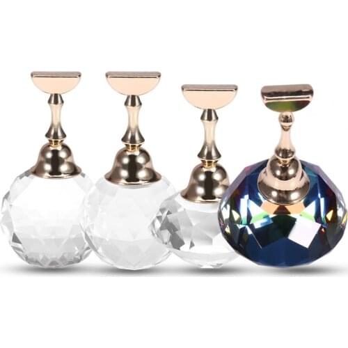1Pc Magnetic Nail Holder Practice Training Display Stand Acrylic Crystal Holders Alloy False Nail Showing Shelf Manicure Tools