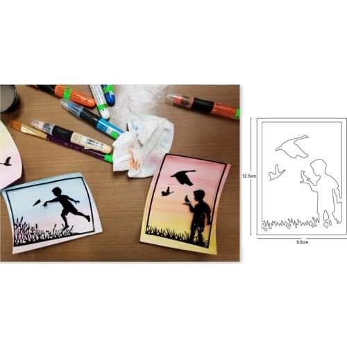 Metal Cutting Dies boy with bird DIY Scrapbooking Decorative Paper Cards die mould blade punch Stencil Embossing die new 2020