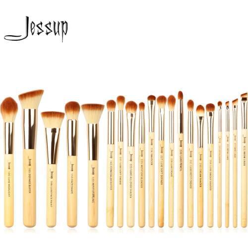 Jessup brushes 20pcs Bamboo Professional Makeup Brushes Set Make up Brush Tools kit Foundation Powder Brushes Eye Shader