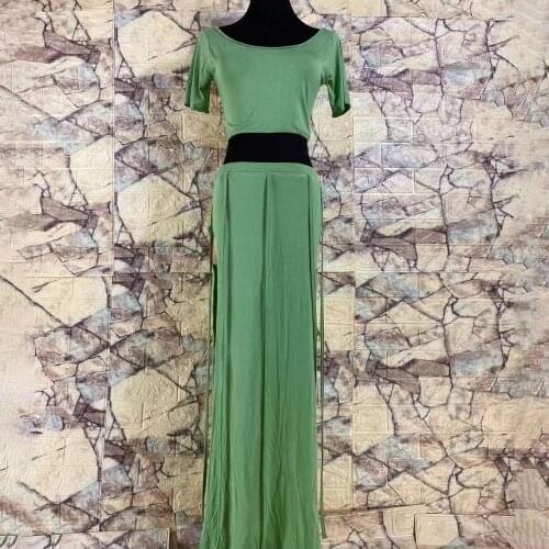 New Women Dancewear Belly Dance Clothes Modal Outfit Two-piece training suit top + skirt Bellydance Long Dress