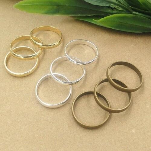 Blank Rings Settings Closed Rings Findings DIY Jewerly Making Multi-color Plated