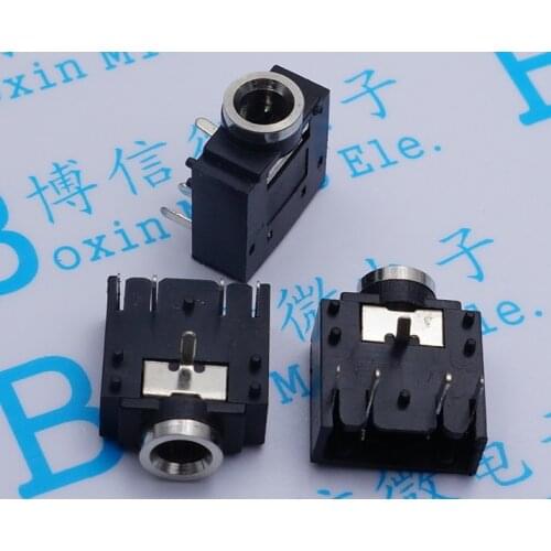 10Pcs Iron Head 3F07 Metal Head Earphone Socket 3.5Mm Headphone Socket Dual Channel Audio Seat 5 Feet