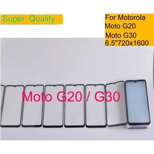 10Pcs/Lot For Motorola Moto G20 Touch Screen Front Outer Glass Panel Lens For Moto G30 XT2129-2 LCD Front Glass With OCA Glue