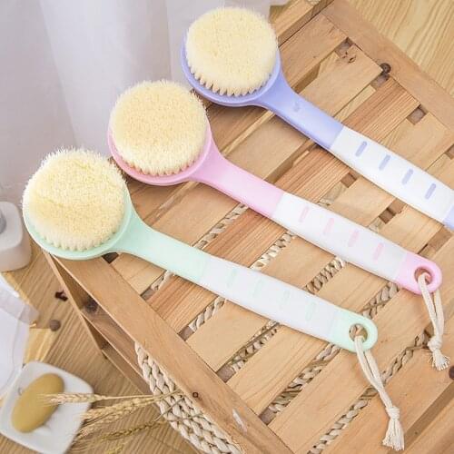 1 PCS Household Hangable Short Handle Bath Brush Soft Hair Scrubbing Brush Nylon Bristles Body Brush Bathroom Shower Bath Tools