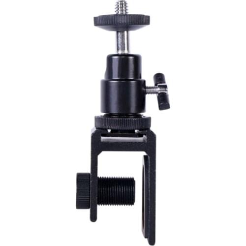 Camera Tripod Ball Head Flash Light Bracket Holder Mount 1/4" Adapter with Hot Shoe Bayonet & Lock & U-Clamp for Laptop