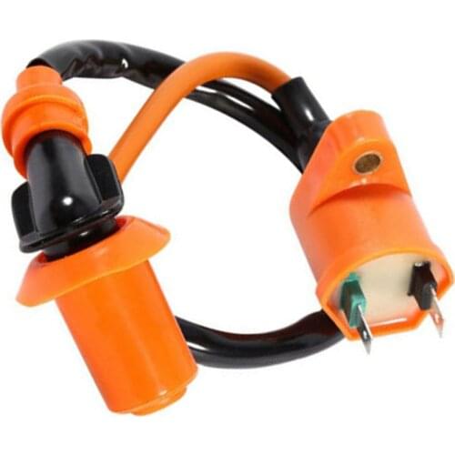 Universal Motor Start CDI Device Orange Modified High Voltage Package Igniter Racing 6 Pin Ignition Coil Spark Plug For 50-150CC
