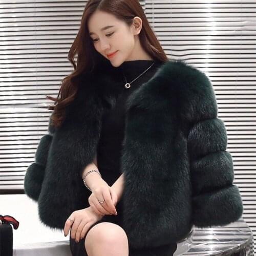 Winter Warm Faux Fur Coat Woman Sexy Luxury Elegant Jacket 2020 New Fashion Casual Sweet Bohemian Plus Size Korean Style Clothes