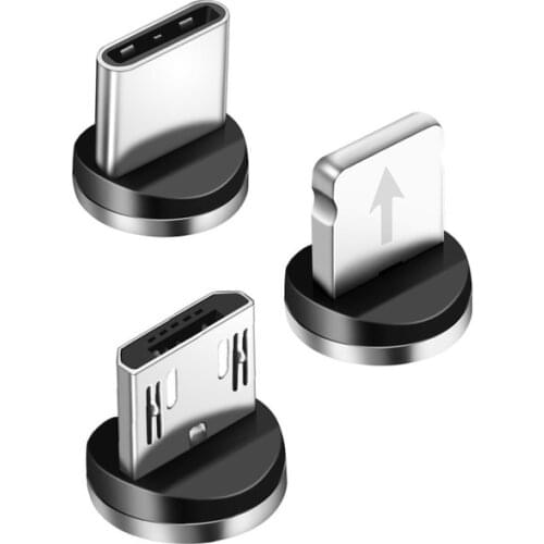 1/5/10Pcs Round Magnetic Cable plug Type C Micro USB 8 pin Plugs Fast Charging Adapter Phone Microusb Type-C Magnet Charger Plug