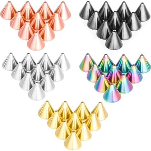 10pcs Stainless Steel Jewelry Spare Accessories DIY Ear Lip Nails Eyebrow Nails Belly Button Nails Replacement Ball Point Cone