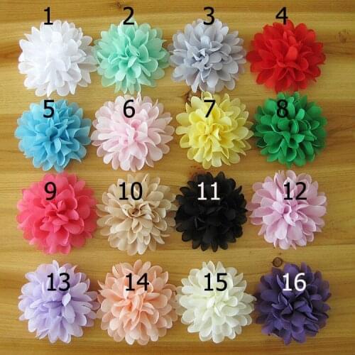 100 pcs/lot , 3.9'' inch Chiffon scalloped flower Fabric flowers for DIY Headband Accessories