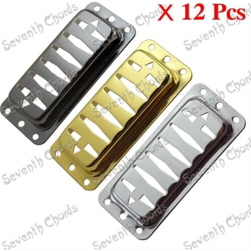 12 Pcs Net Hole Brass Electric Guitar Pickup Humbucker Covers - Chrome - Black - Gold For Choose