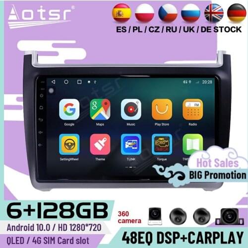 128G Carplay Android Player For Volkswagen Polo 2008 2009 2010 2011 2012 2013 2014 2015 GPS Navigation Radio Receiver Head Unit