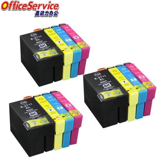 12X=3Sets 27XL T2711 T2701 Compatible Ink Cartridge For Epson WF-3620 WF-3640 WF-7610 WF-7620 WF-7110 inkjet printer