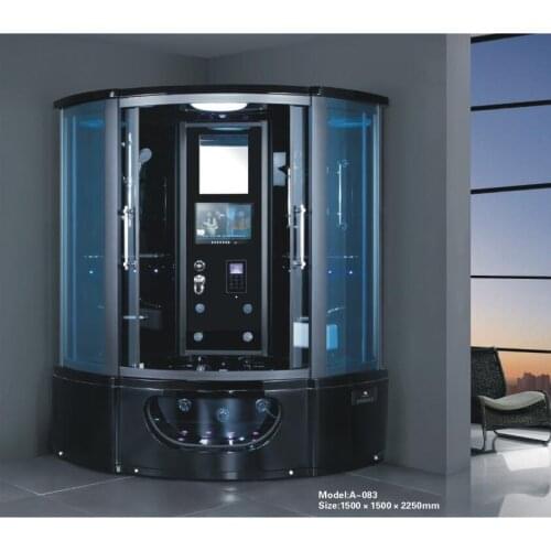 1500X1500X2250mm Luxury Steam Shower Cabin Bathroom Shower Enclosure Multi-Functional TV/DVD Wet Sauna Room 083
