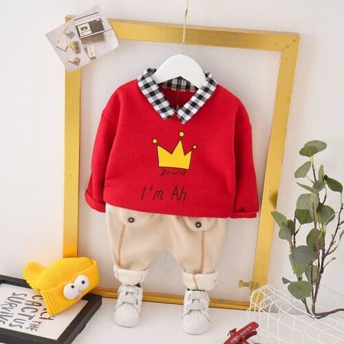 Baby Boys Girls Winter Warm Autumn Cartoon Clothes Kids Fashion Thicken Coat Pants 2Pcs/Sets Children Casual Cotton Tracksuit